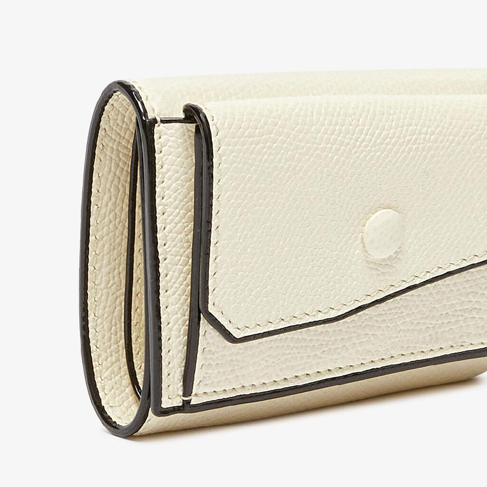 Valextra Portafoglio Compatto Bifold In Pelle Bianca | Valextra