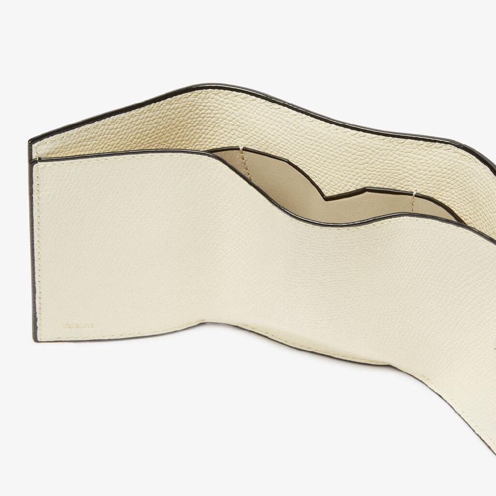 Valextra Portafoglio Compatto Bifold In Pelle Bianca | Valextra