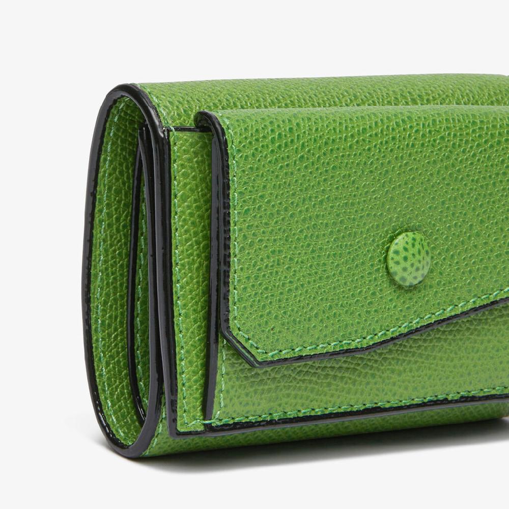 Valextra Portafoglio Compatto Bifold In Pelle Verde | Valextra