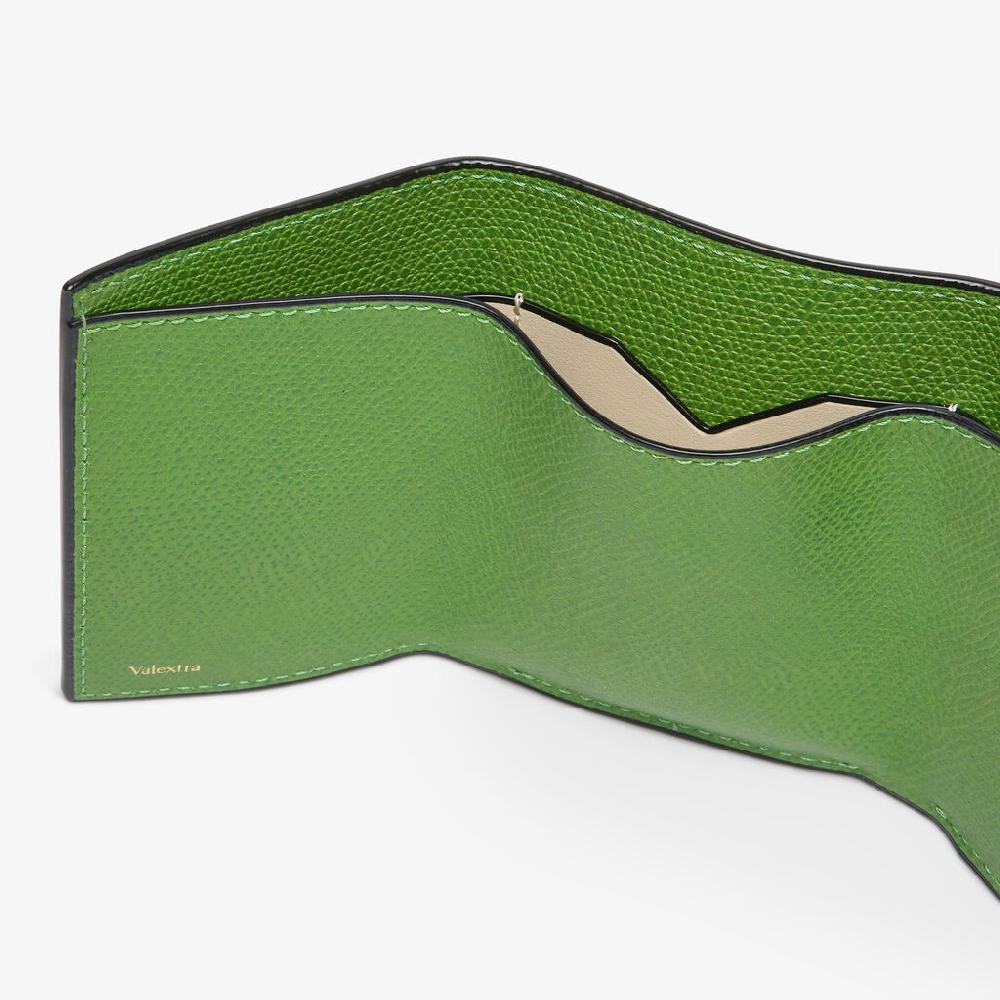 Valextra Portafoglio Compatto Bifold In Pelle Verde | Valextra