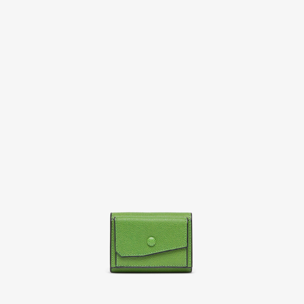Valextra Portafoglio compatto Bifold in Pelle Verde | Valextra