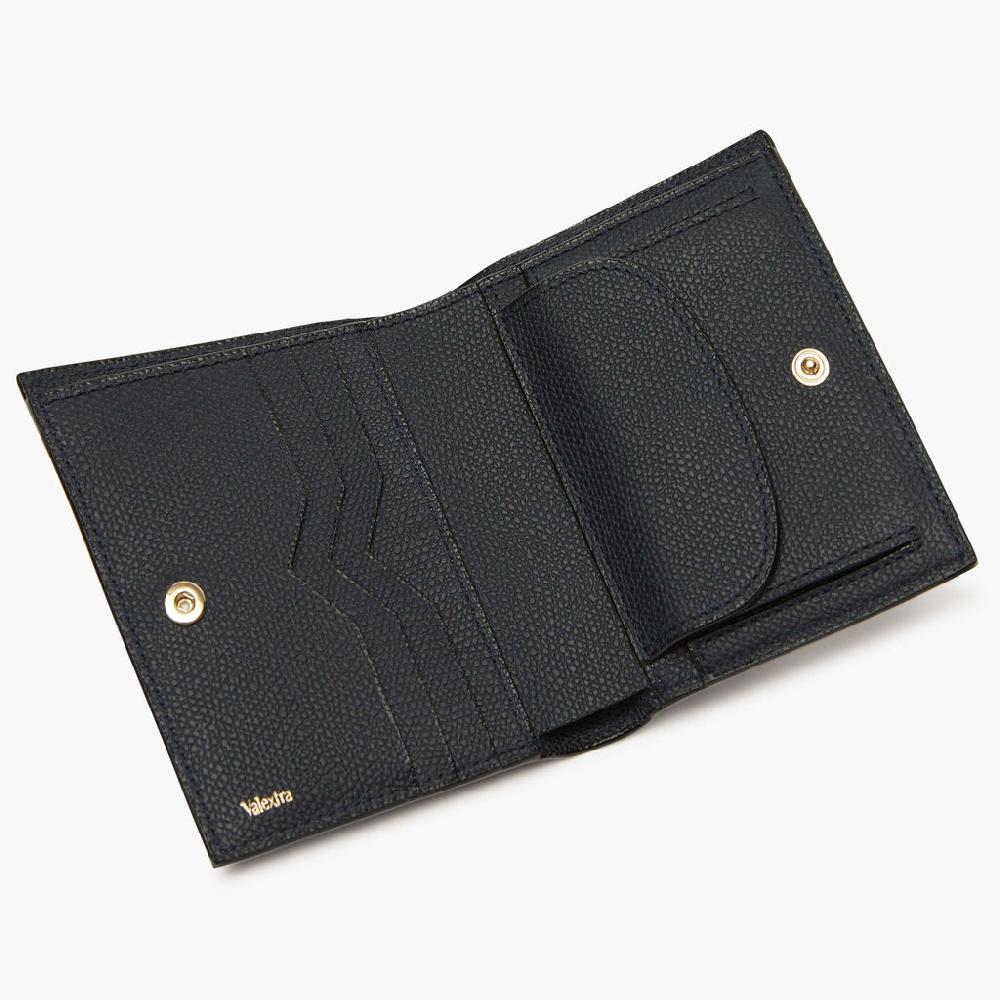 Valextra Portafoglio Compatto Da Donna In Pelle Blu Notte | Valextra