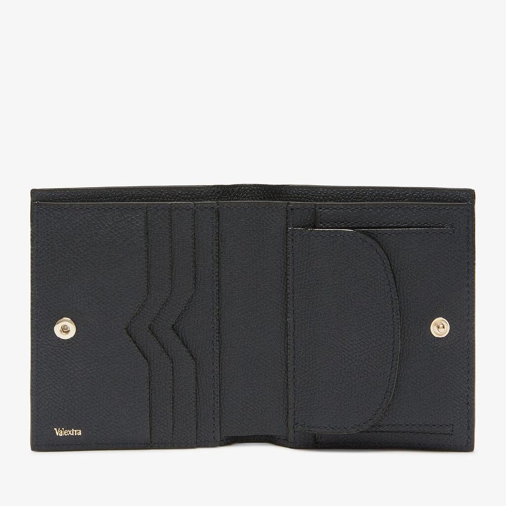 Valextra Portafoglio Compatto Da Donna In Pelle Blu Notte | Valextra