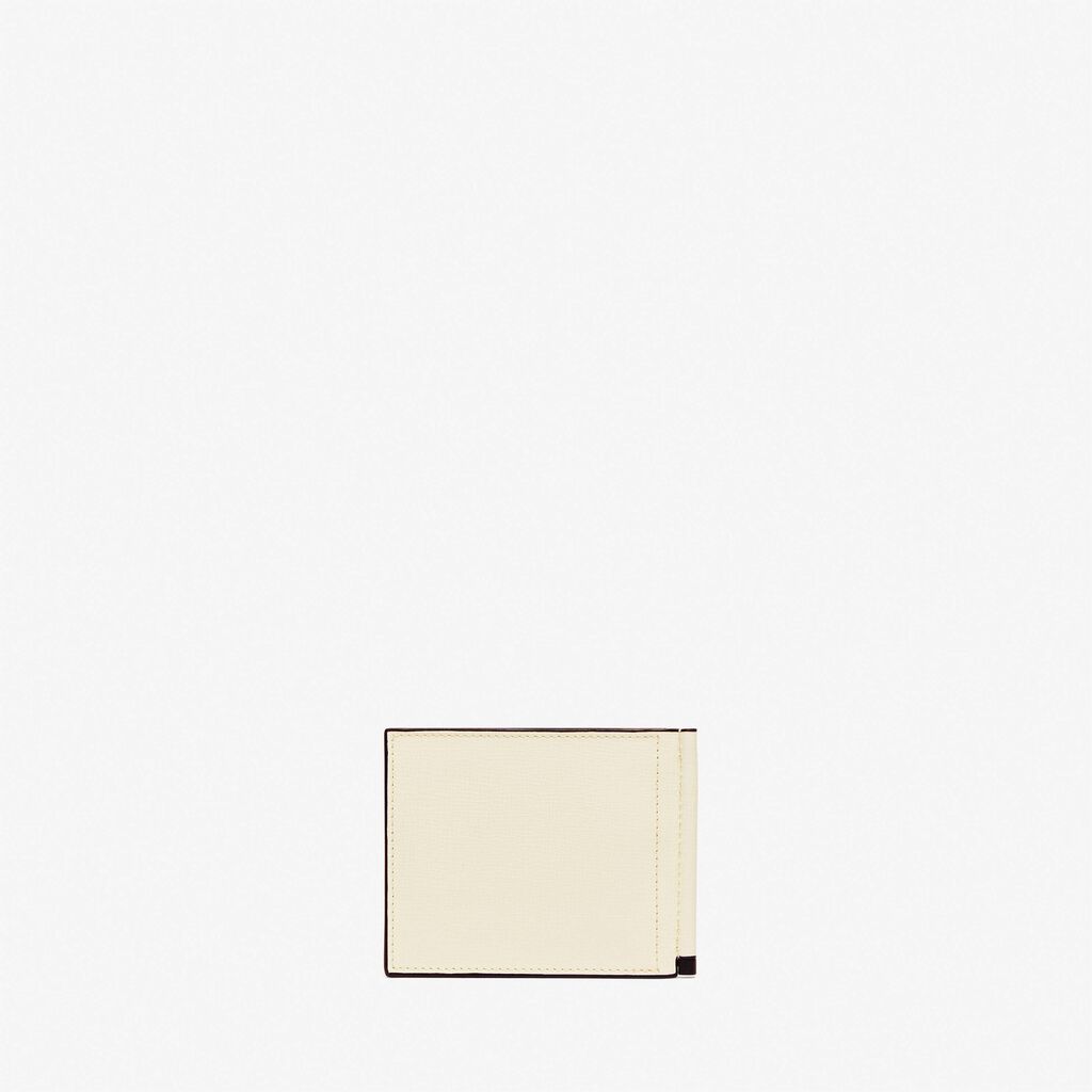 Valextra Portafoglio Con Fermasoldi E Portacarte In Pelle Bianca | Valextra