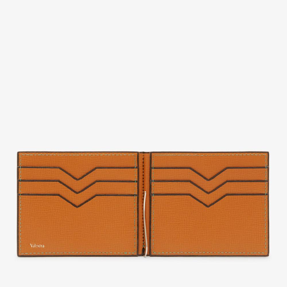 Valextra Portafoglio Con Fermasoldi E Portacarte In Pelle Marrone | Valextra