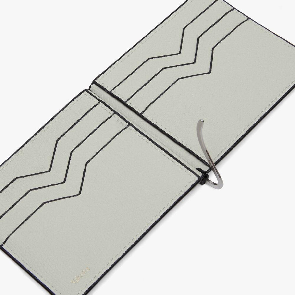 Valextra Portafoglio Con Fermasoldi In Pelle Bianco Ottico | Valextra