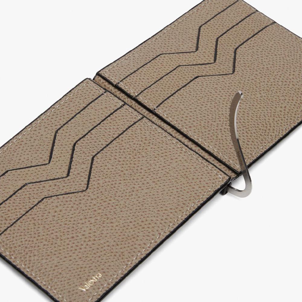Valextra Portafoglio Con Fermasoldi In Pelle Marrone | Valextra
