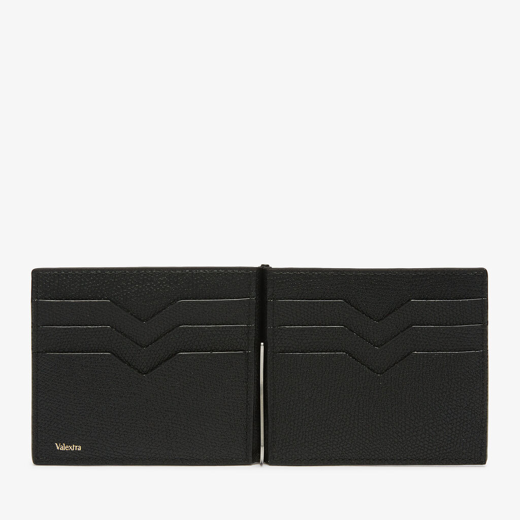 Valextra Portafoglio Con Fermasoldi In Pelle Nera | Piccola Pelletteria Valextra