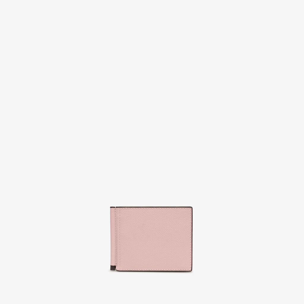 Valextra Portafoglio con fermasoldi in Pelle Rosa | Valextra Simple Grip