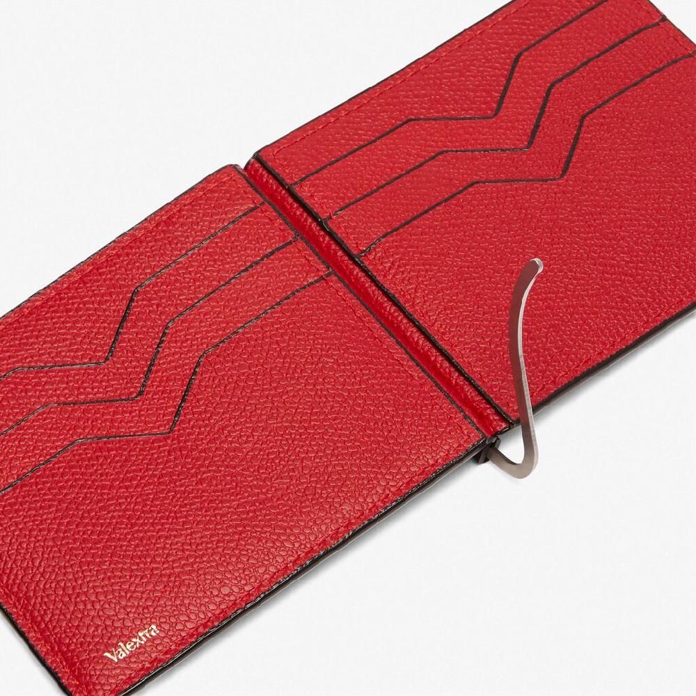 Valextra Portafoglio Con Fermasoldi In Pelle Rossa | Valextra