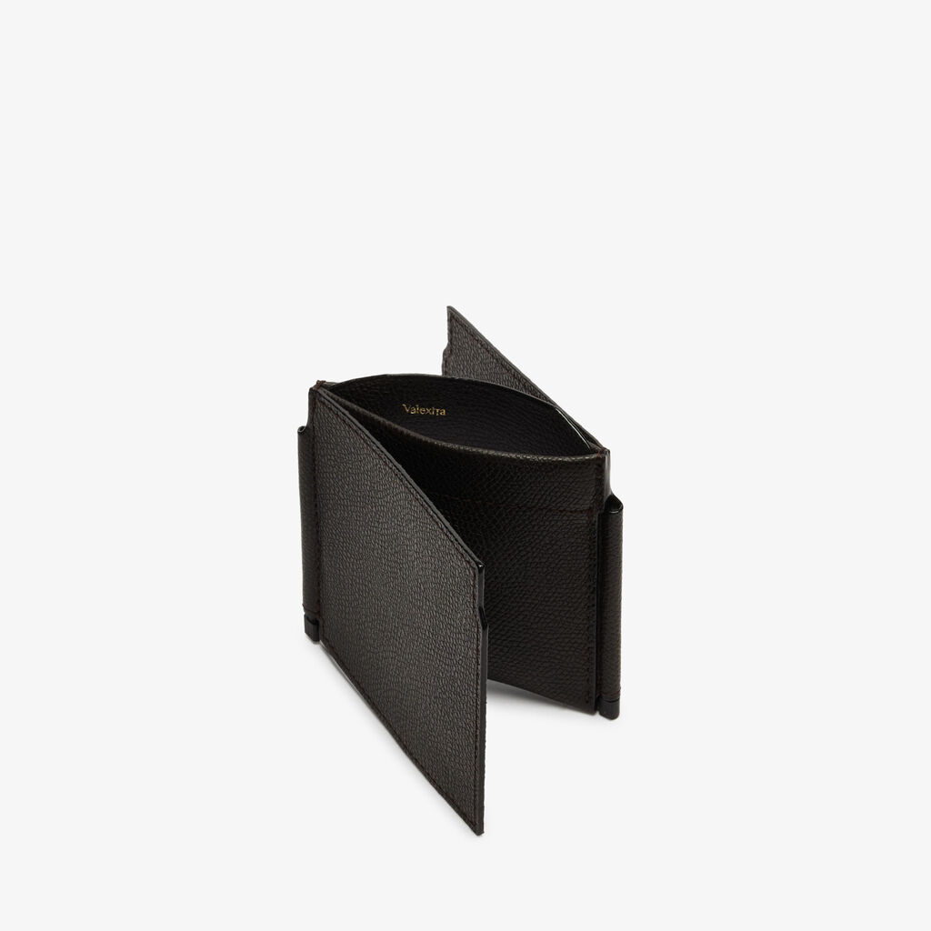 Valextra Portafoglio Con Fermasoldi Trifold In Pelle Marrone | Valextra