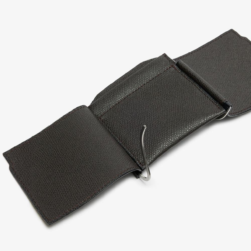 Valextra Portafoglio Con Fermasoldi Trifold In Pelle Marrone | Valextra
