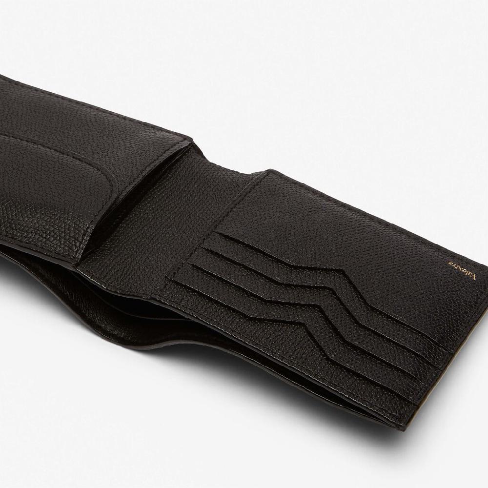 Valextra Portafoglio Con Portacarte In Pelle Nera | Valextra