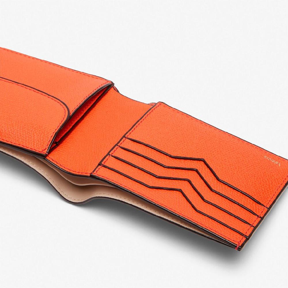 Valextra Portafoglio Con Portamonete In Pelle Arancione | Valextra