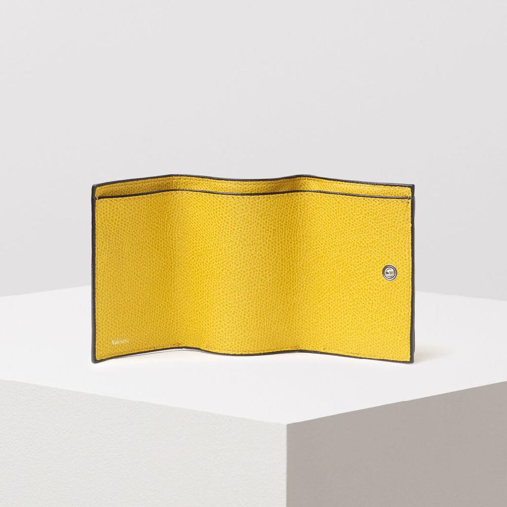 Valextra Portafoglio Con Portamonete In Pelle Gialla Ocra | Valextra