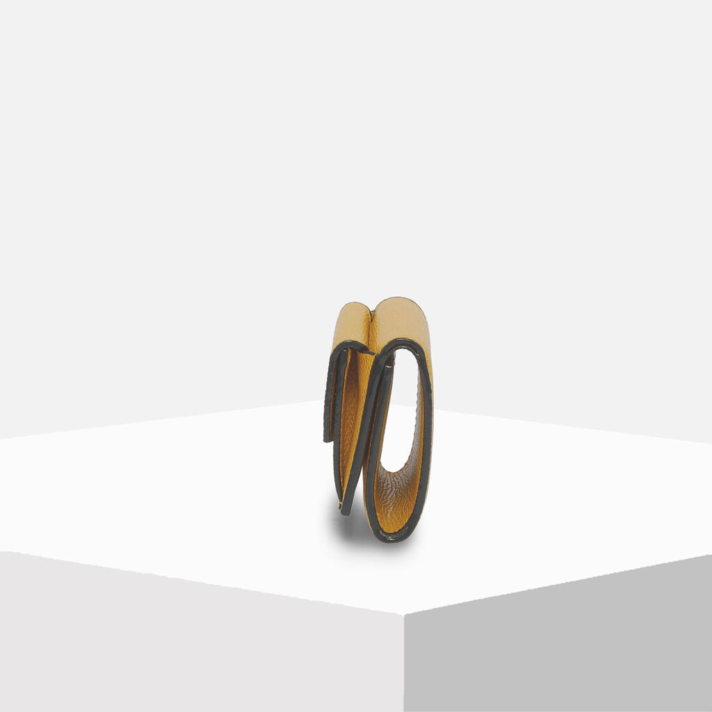 Valextra Portafoglio Con Portamonete In Pelle Gialla Ocra | Valextra