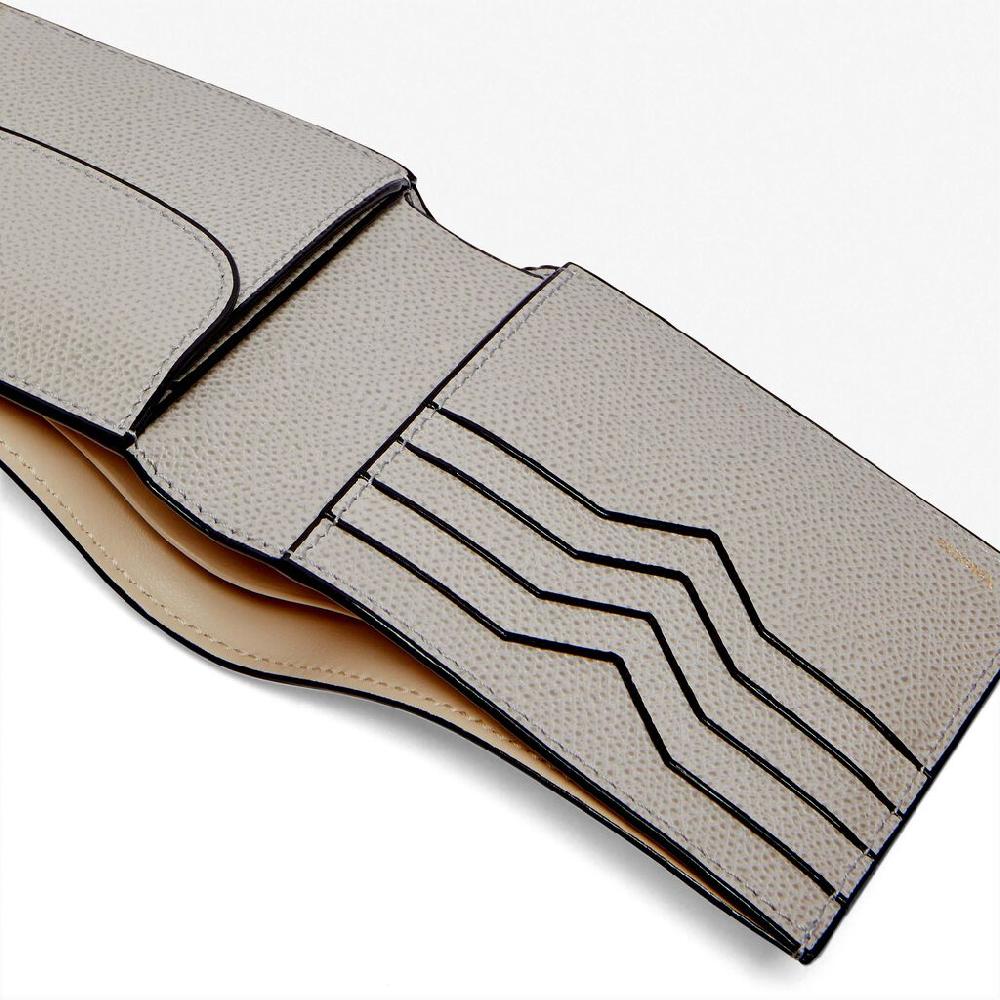 Valextra Portafoglio Con Portamonete In Pelle Grigia Chiara | Valextra