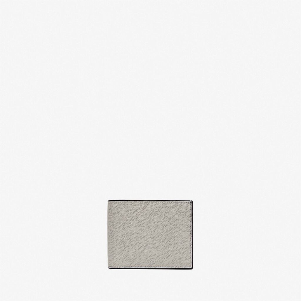 Valextra Portafoglio con portamonete in Pelle Grigia chiara | Valextra