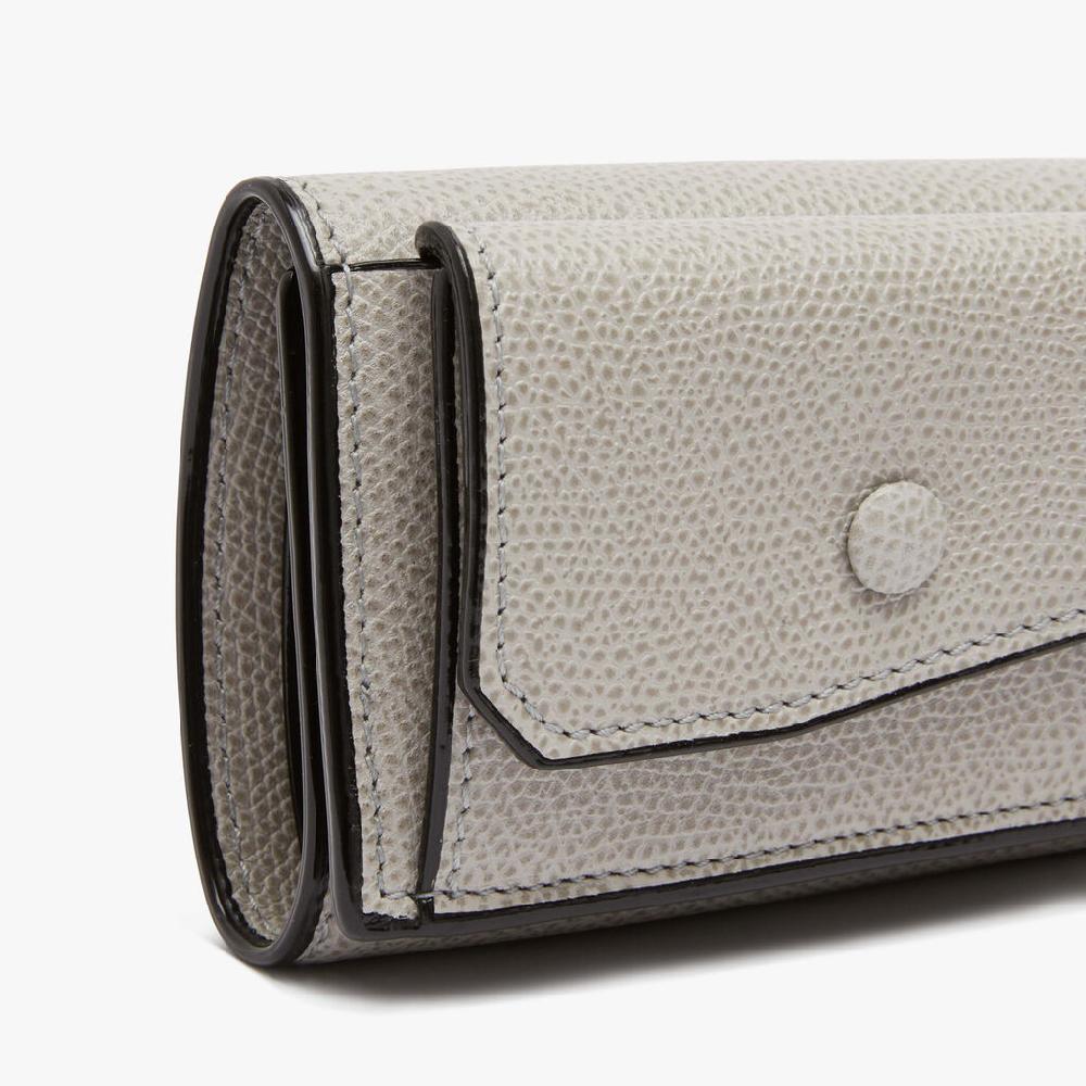Valextra Portafoglio Con Portamonete In Pelle Grigio Chiaro | Valextra