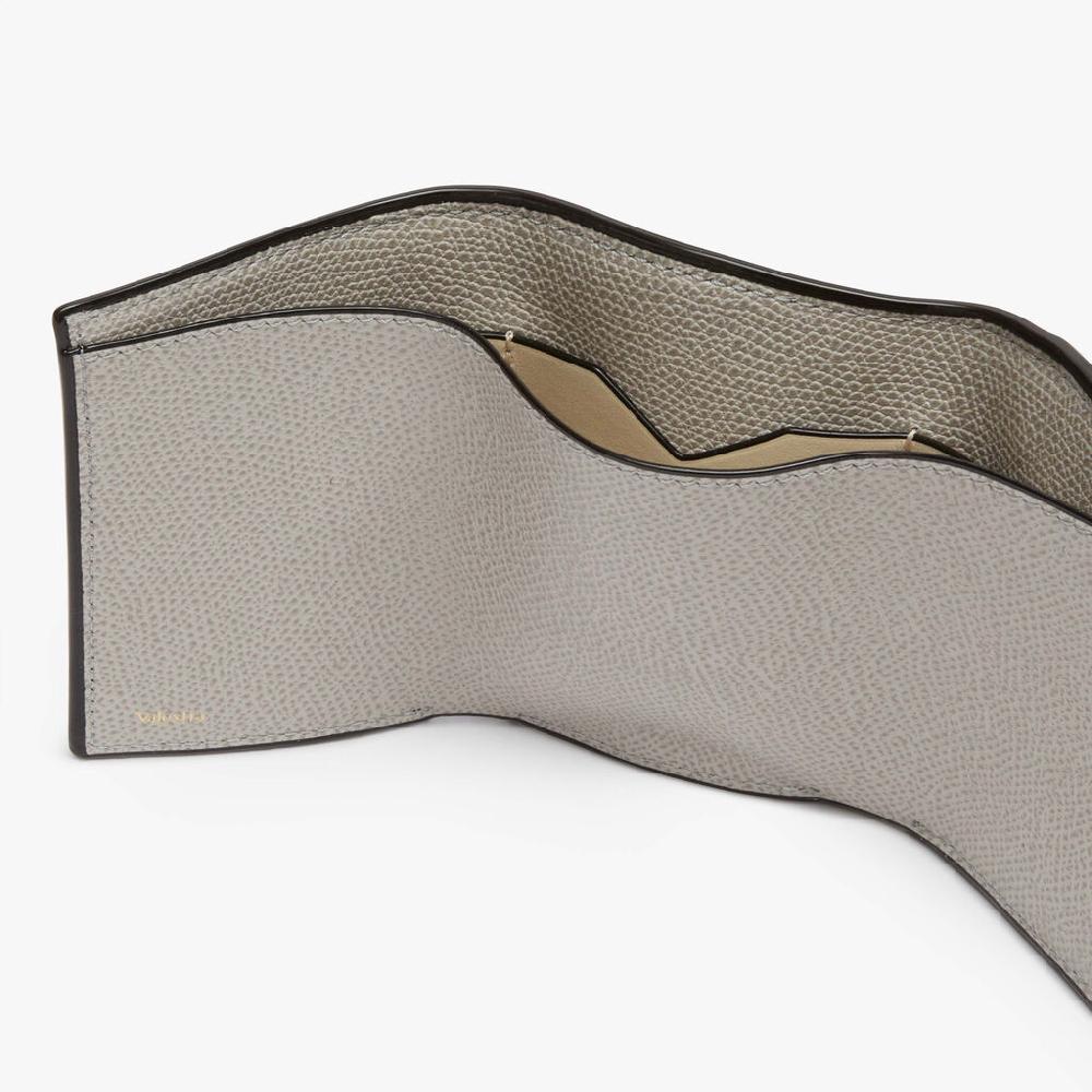 Valextra Portafoglio Con Portamonete In Pelle Grigio Chiaro | Valextra