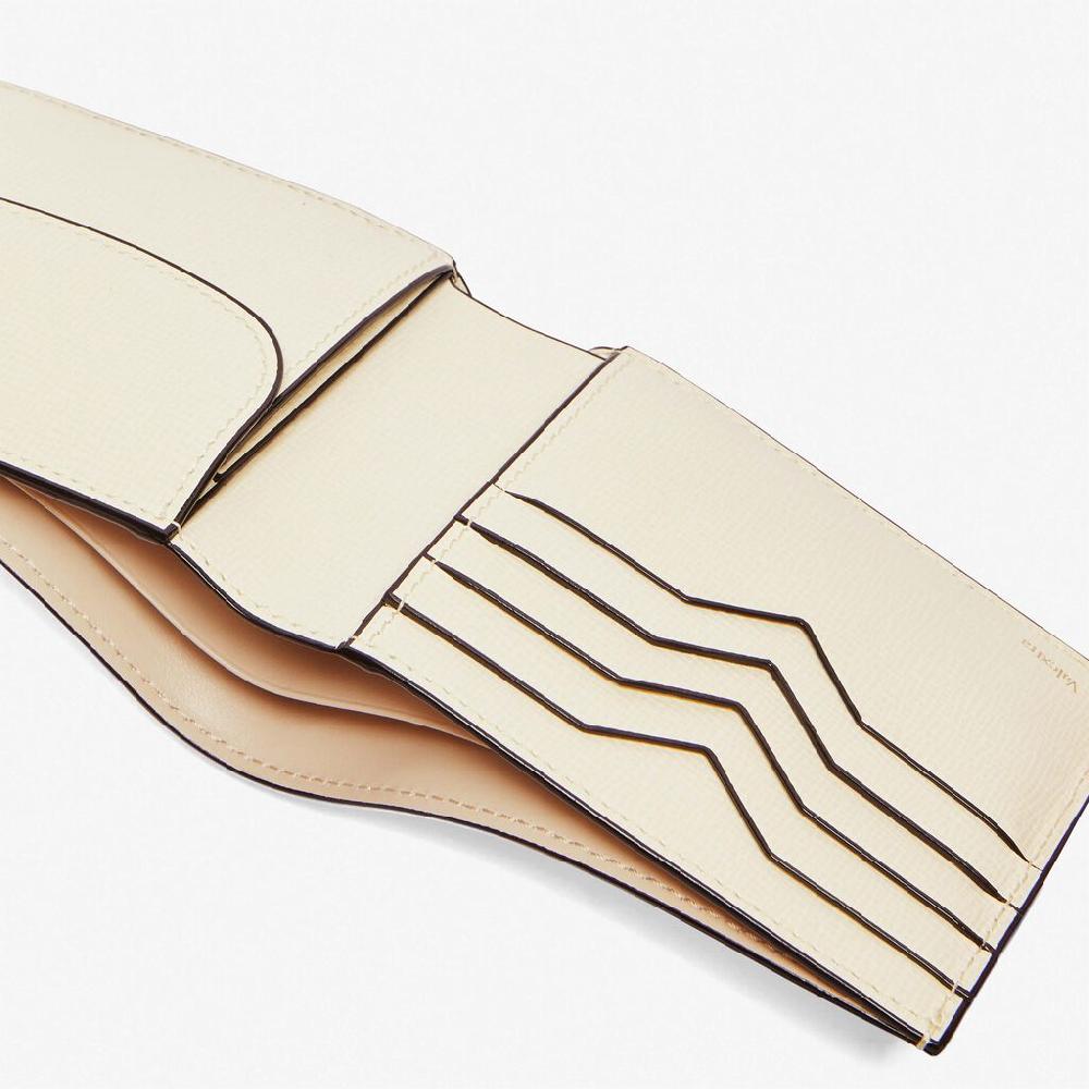 Valextra Portafoglio Con Portatessere In Pelle Bianca | Valextra