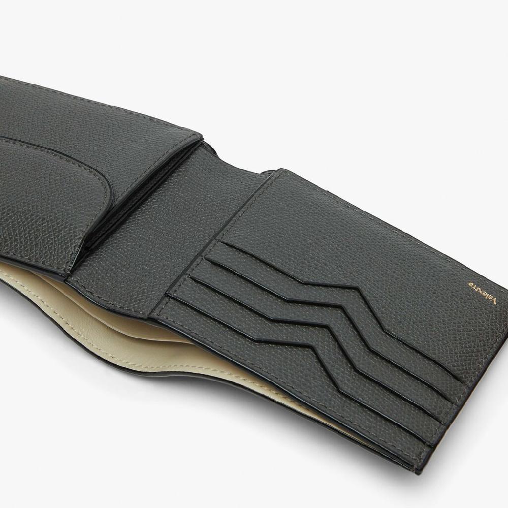 Valextra Portafoglio Con Portatessere In Pelle Grigia | Valextra