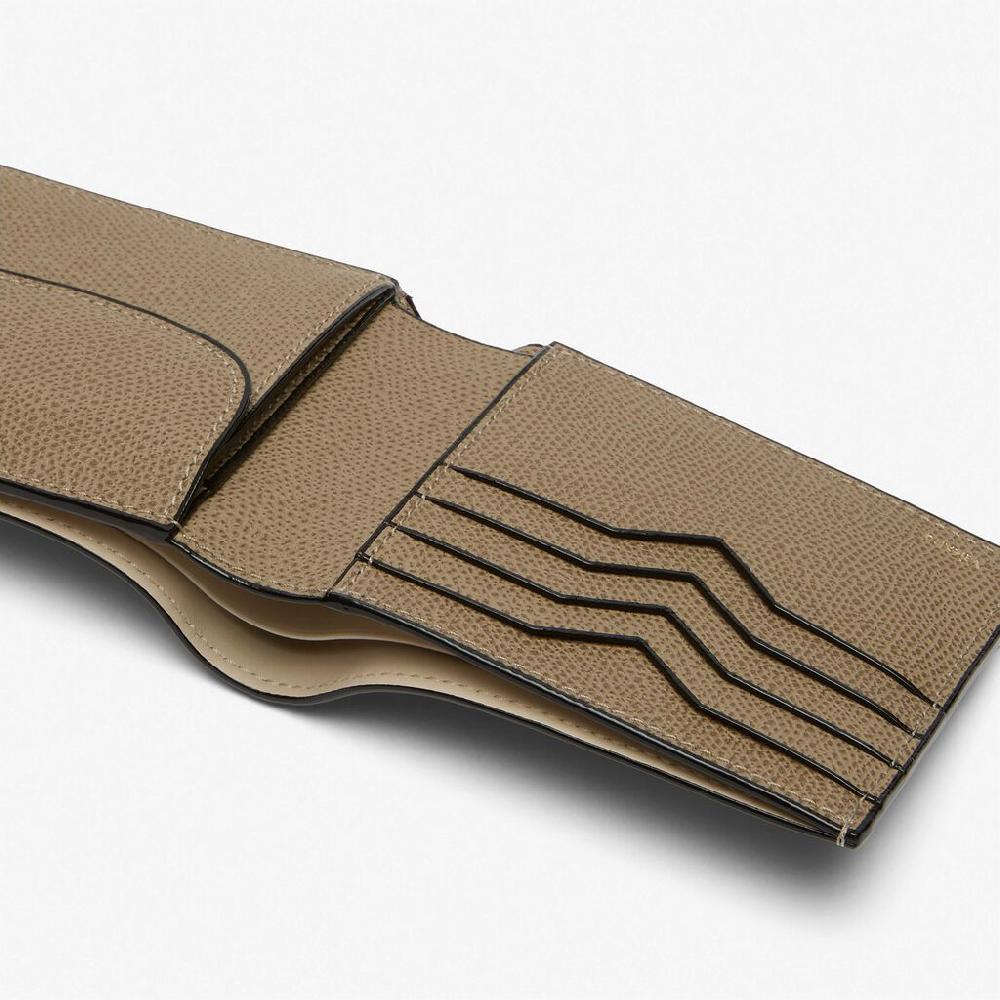 Valextra Portafoglio Con Portatessere In Pelle Marrone Tortora | Valextra