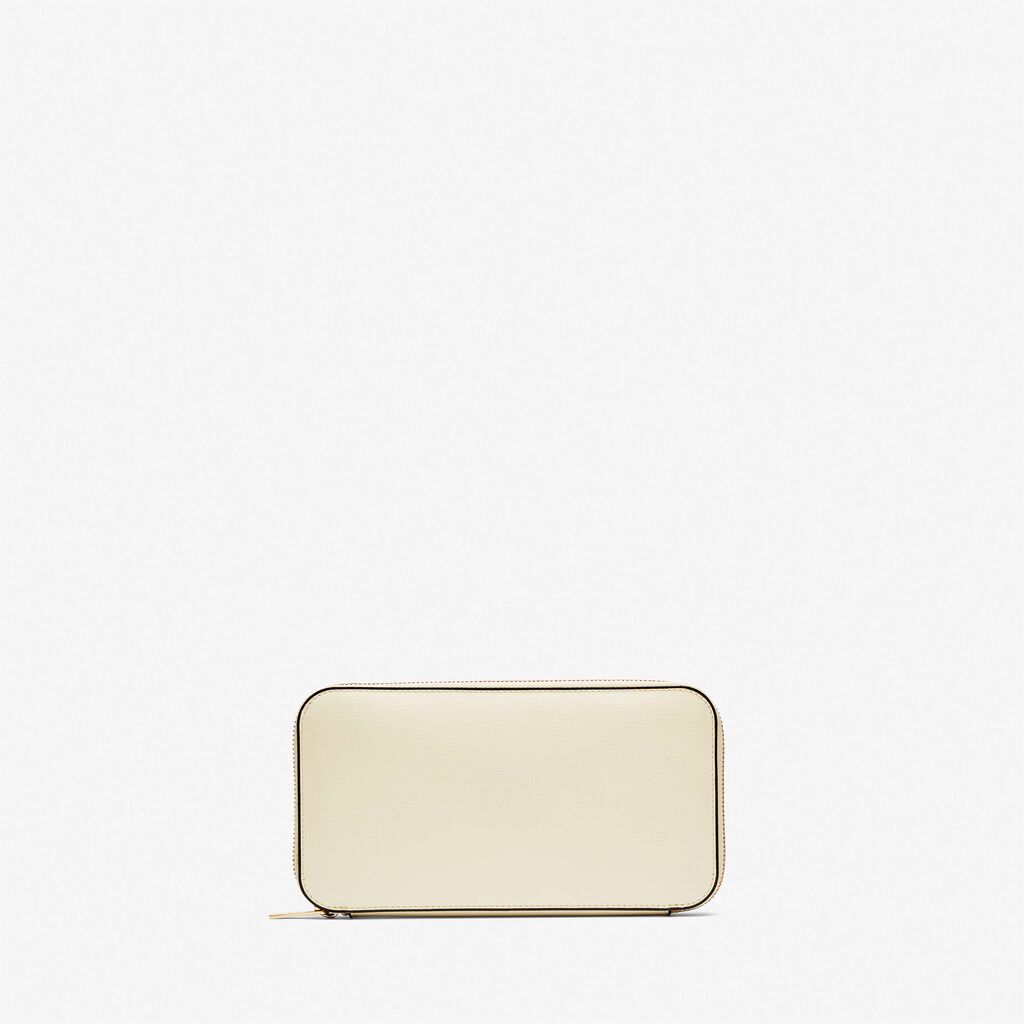 Valextra Portafoglio Con Zip E Portacarte In Pelle Bianca | Valextra Zip Around