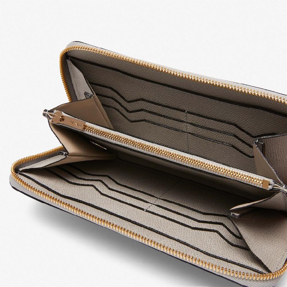 Valextra Portafoglio Con Zip In Pelle Grigio Chiaro | Valextra Zip Around