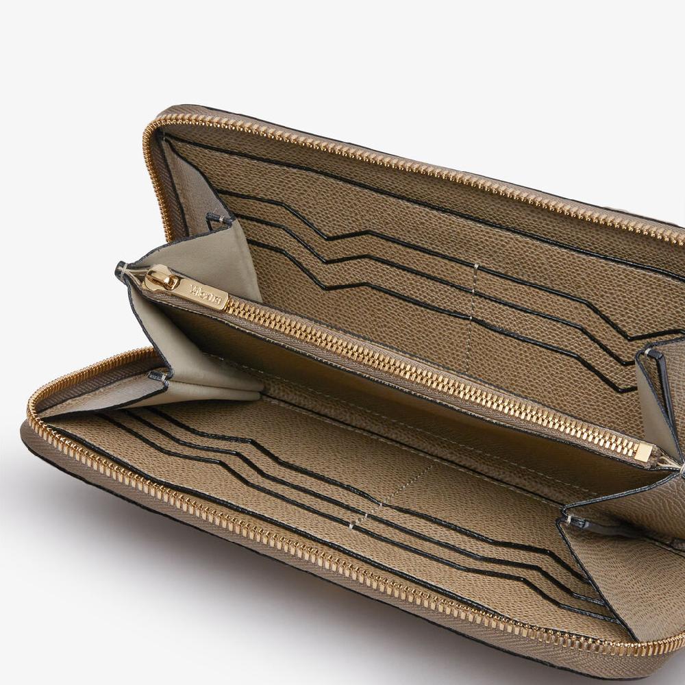 Valextra Portafoglio Con Zip In Pelle Marrone Tortora | Valextra Zip Around