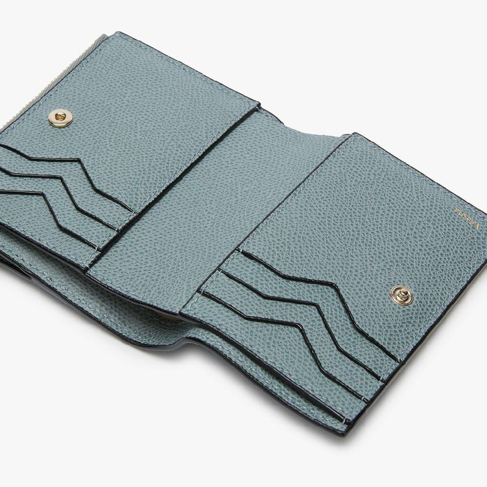 Valextra Portafoglio Da Donna Di Lusso In Pelle Azzurra Cerulea | Valextra