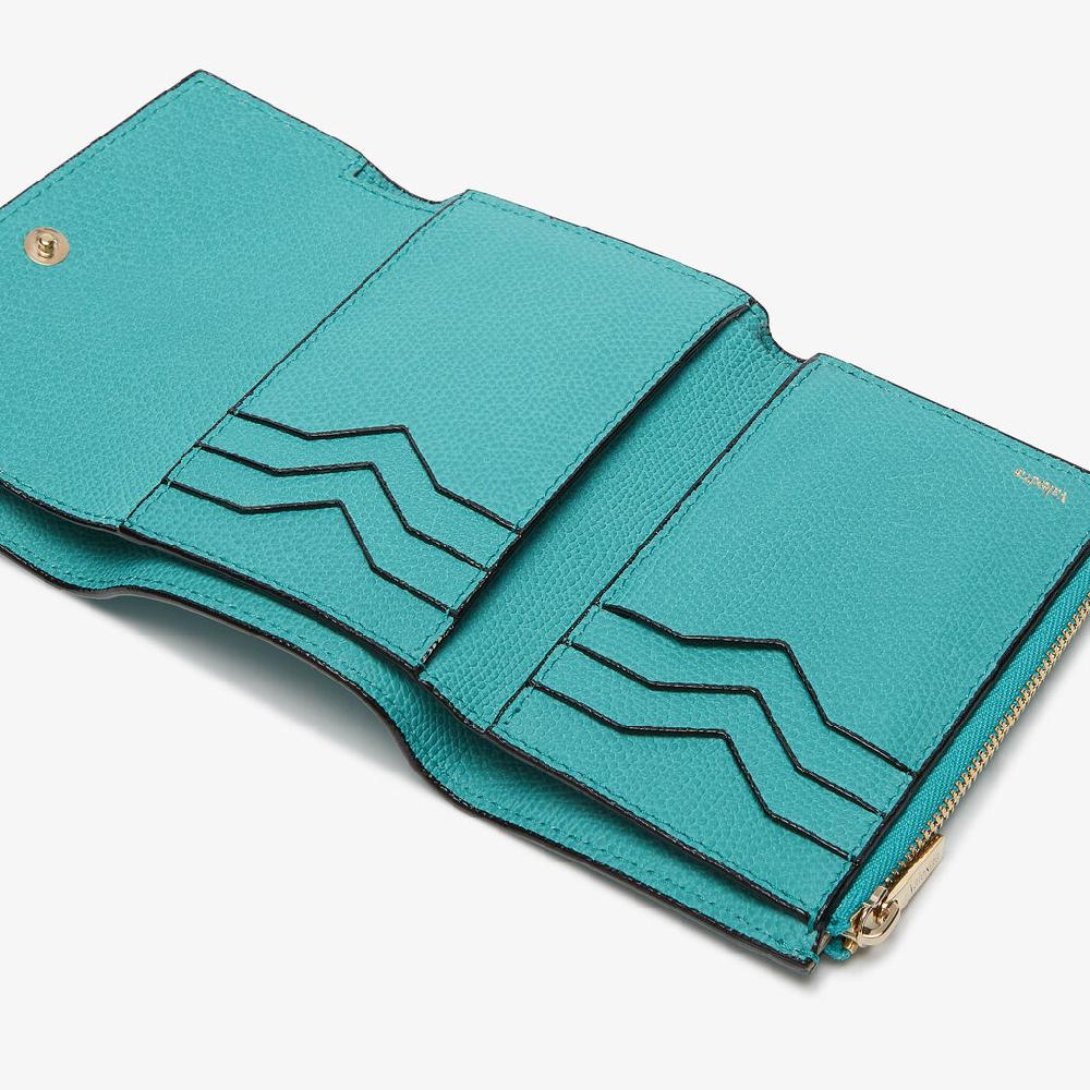 Valextra Portafoglio Da Donna Di Lusso In Pelle Azzurra | Valextra Pocket