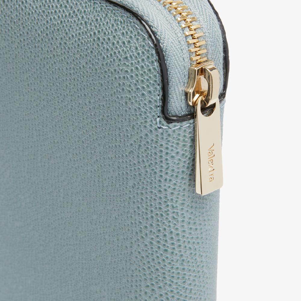 Valextra Portafoglio Da Donna Di Lusso In Pelle Azzurra | Valextra Zip Around