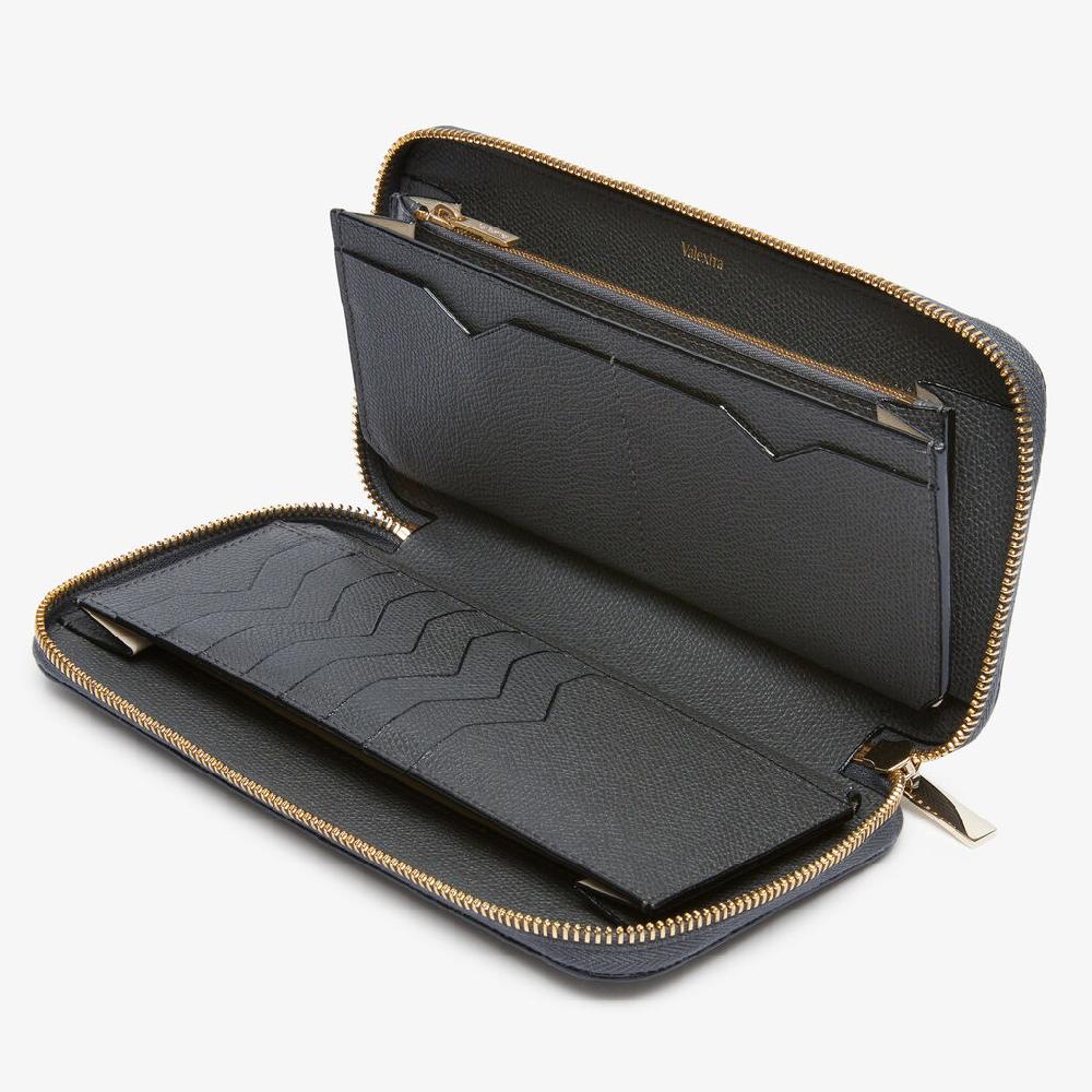 Valextra Portafoglio Da Donna Di Lusso In Pelle Grigia | Valextra Zip Around