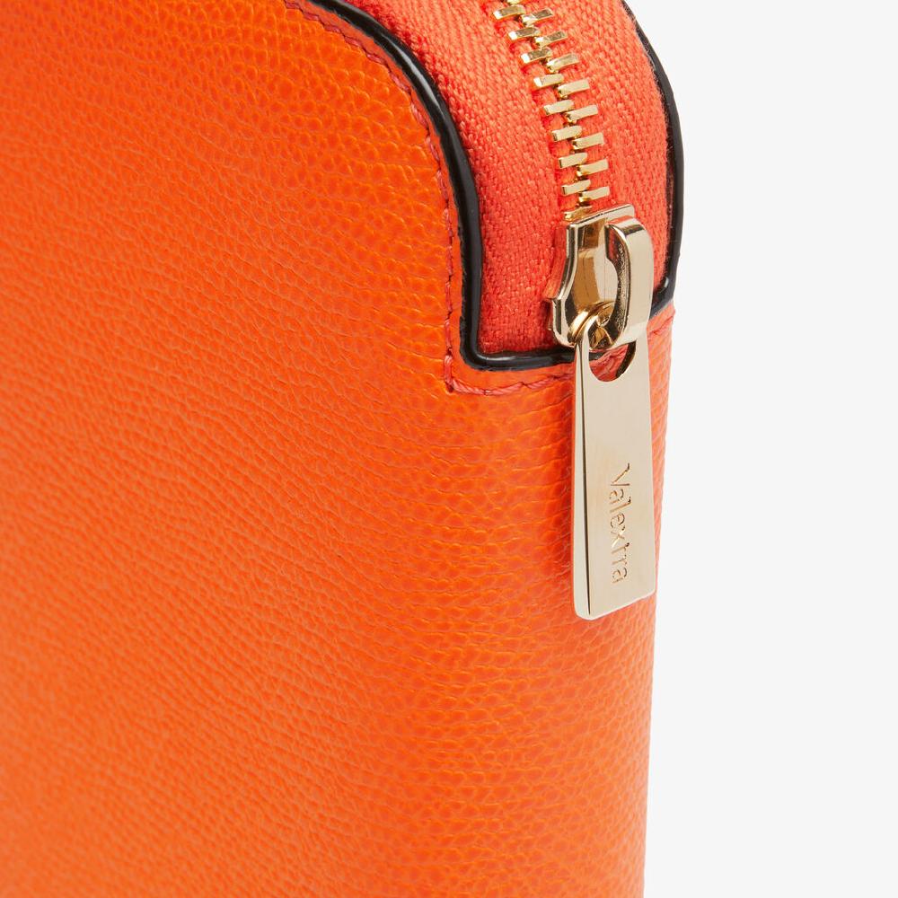 Valextra Portafoglio Da Donna In Pelle Arancione | Valextra Zip Around