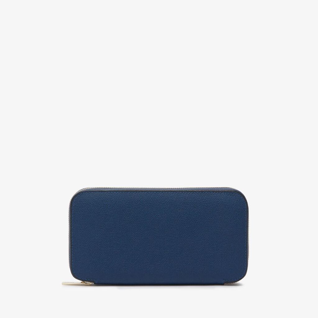 Valextra Portafoglio Da Uomo In Pelle Blu Zaffiro | Valextra Zip Around