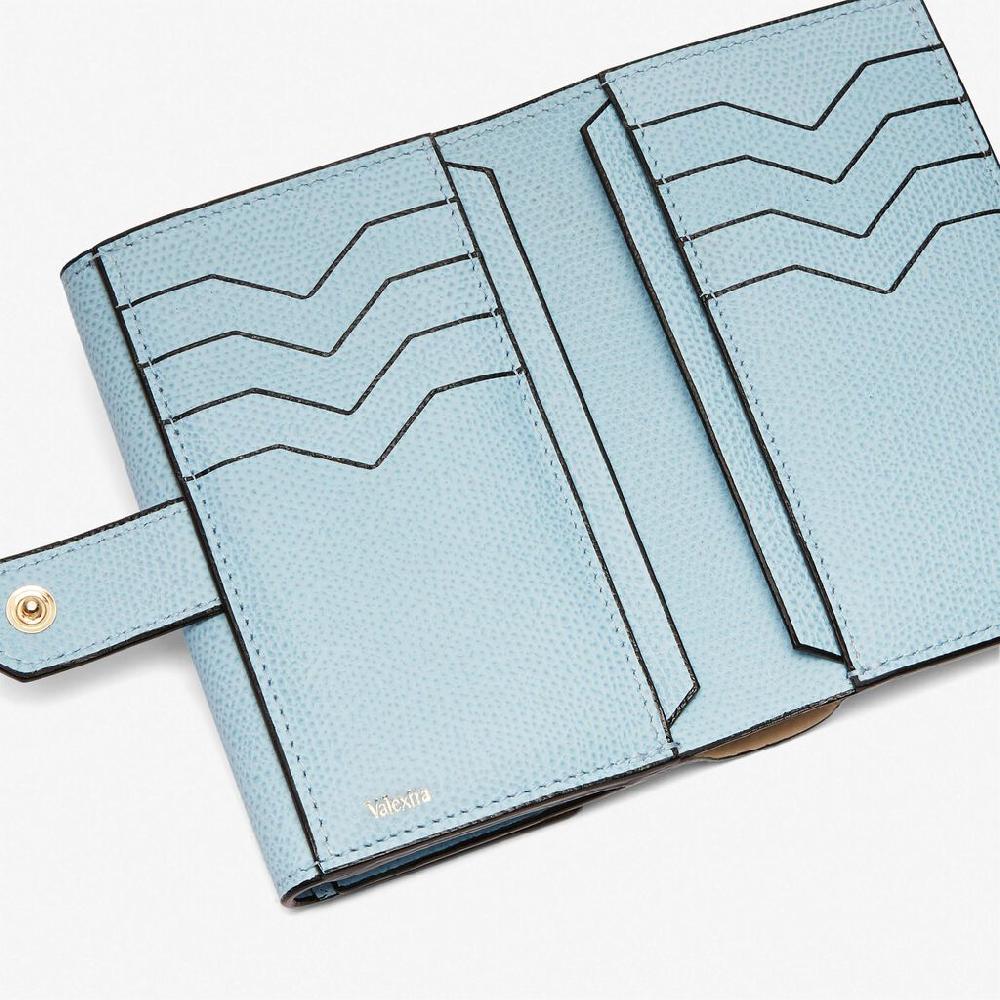 Valextra Portafoglio Doppio In Pelle Azzurra | Valextra Brera