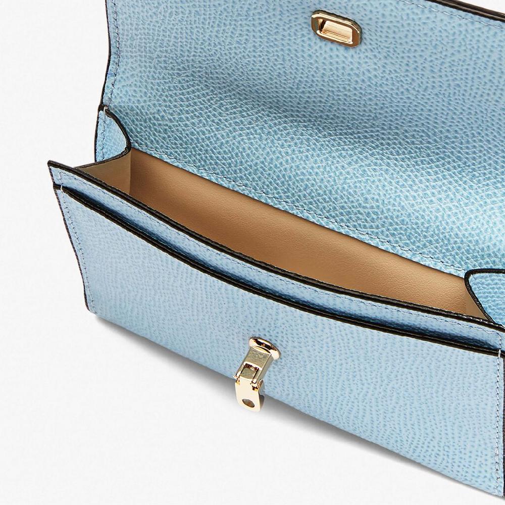 Valextra Portafoglio Doppio In Pelle Azzurra | Valextra Brera