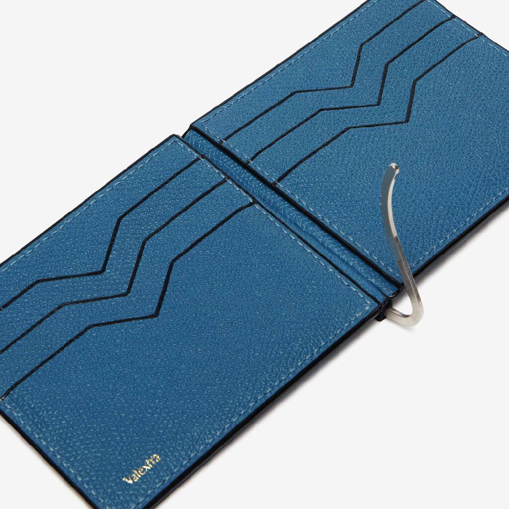Valextra Portafoglio Fermasoldi In Pelle Blu | Valextra