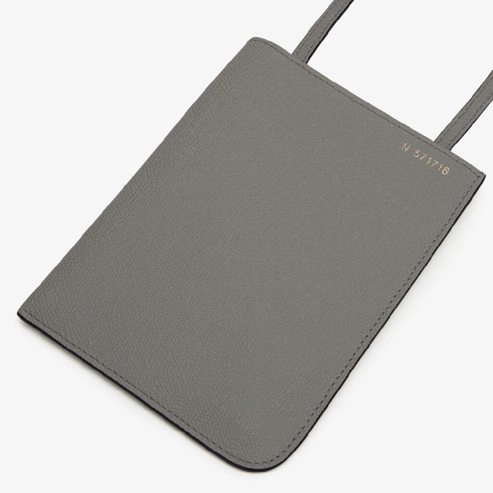 Valextra Portafoglio Grande Da Donna In Pelle Grigia | Valextra Soft