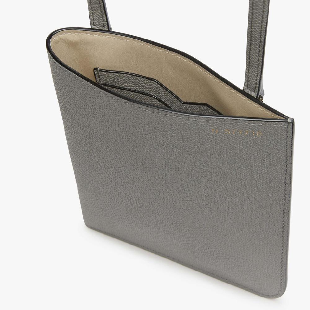 Valextra Portafoglio Grande Da Donna In Pelle Grigia | Valextra Soft