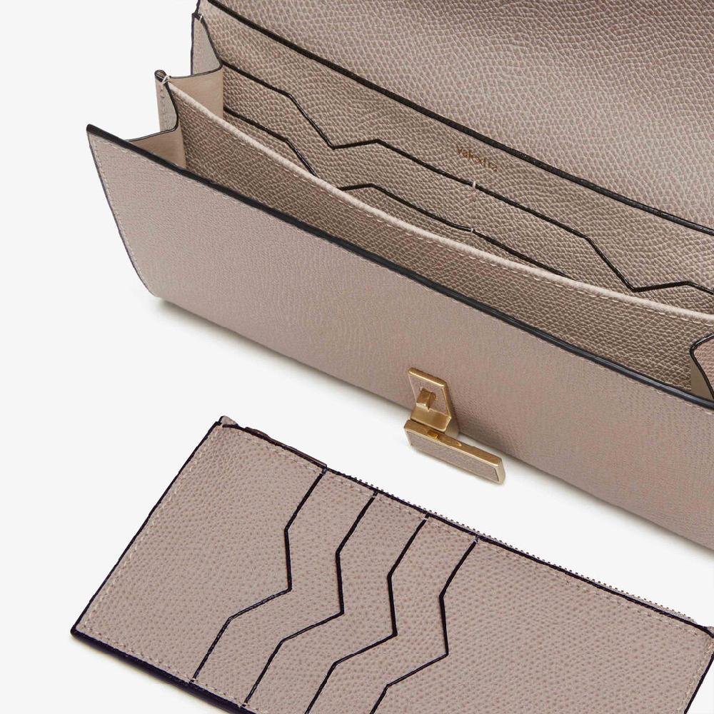 Valextra Portafoglio Grande Da Donna In Pelle Rosa Nude | Valextra Iside