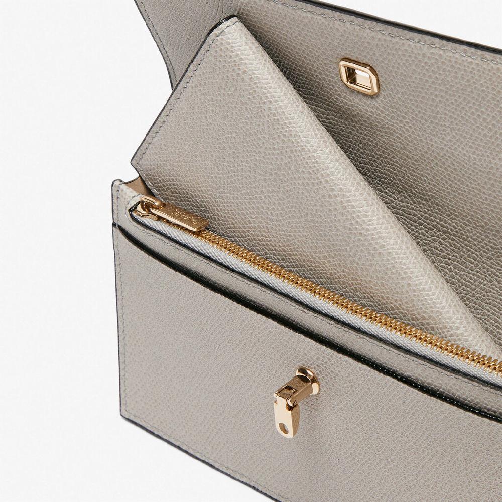 Valextra Portafoglio Grande In Pelle Grigio Chiaro | Valextra Brera