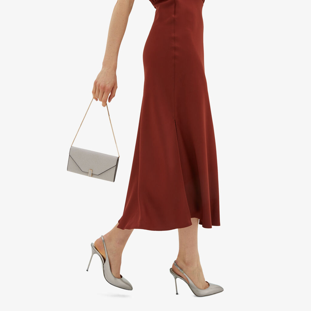 Valextra Portafoglio Grande In Pelle Grigio Chiaro | Valextra Iside