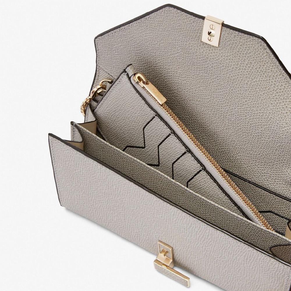 Valextra Portafoglio Grande In Pelle Grigio Chiaro | Valextra Iside