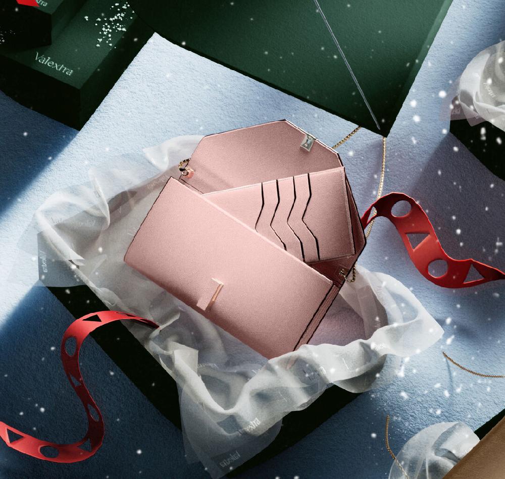 Valextra Portafoglio Grande In Pelle Rosa | Valextra Iside