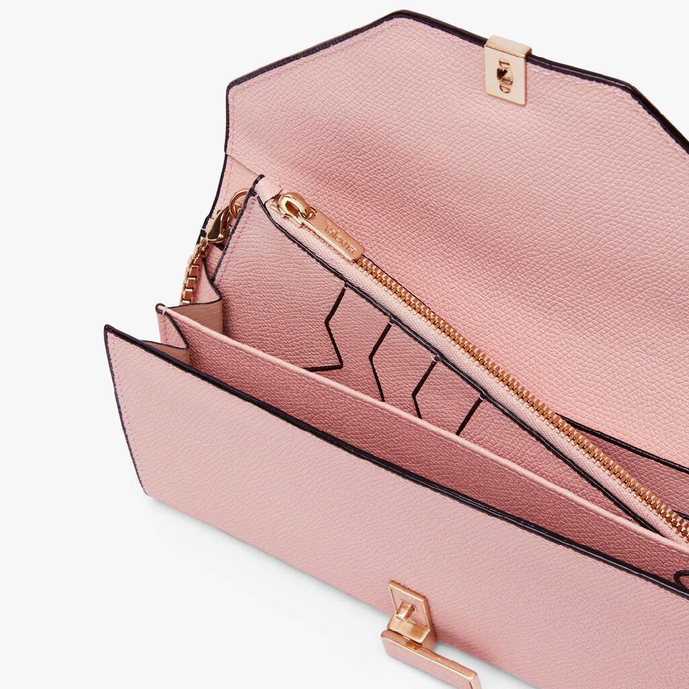 Valextra Portafoglio Grande In Pelle Rosa | Valextra Iside