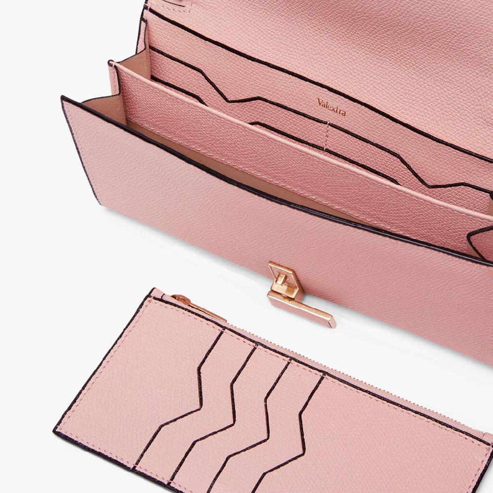 Valextra Portafoglio Grande In Pelle Rosa | Valextra Iside