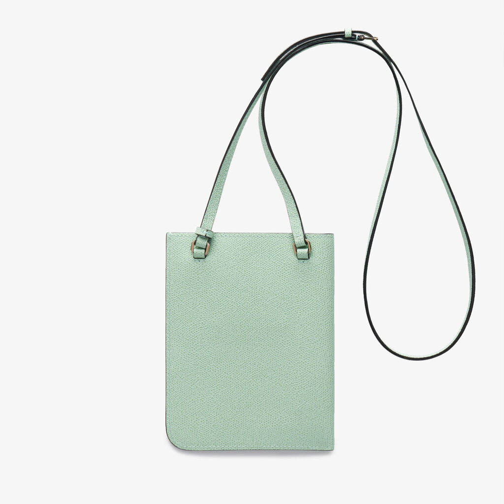 Valextra Portafoglio In Pelle Verde Acqua Con Tracolla | Valextra Soft
