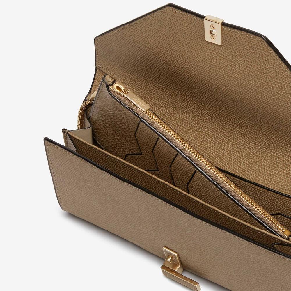 Valextra Portafoglio Iside Continental | Pelle Di Vitello Millepunte | Marrone Tortora | Valextra